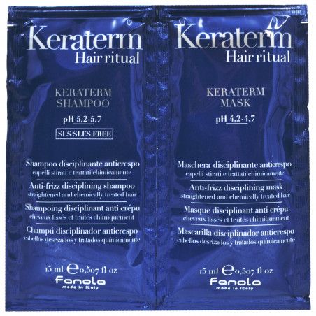 Fanola Keraterm - szampon + maska wygładzające, 2x15ml saszetka