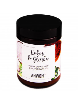 Anwen Kokos i Glinka odżywcza maska do włosów niskoporowatych 180ml Anwen - 1