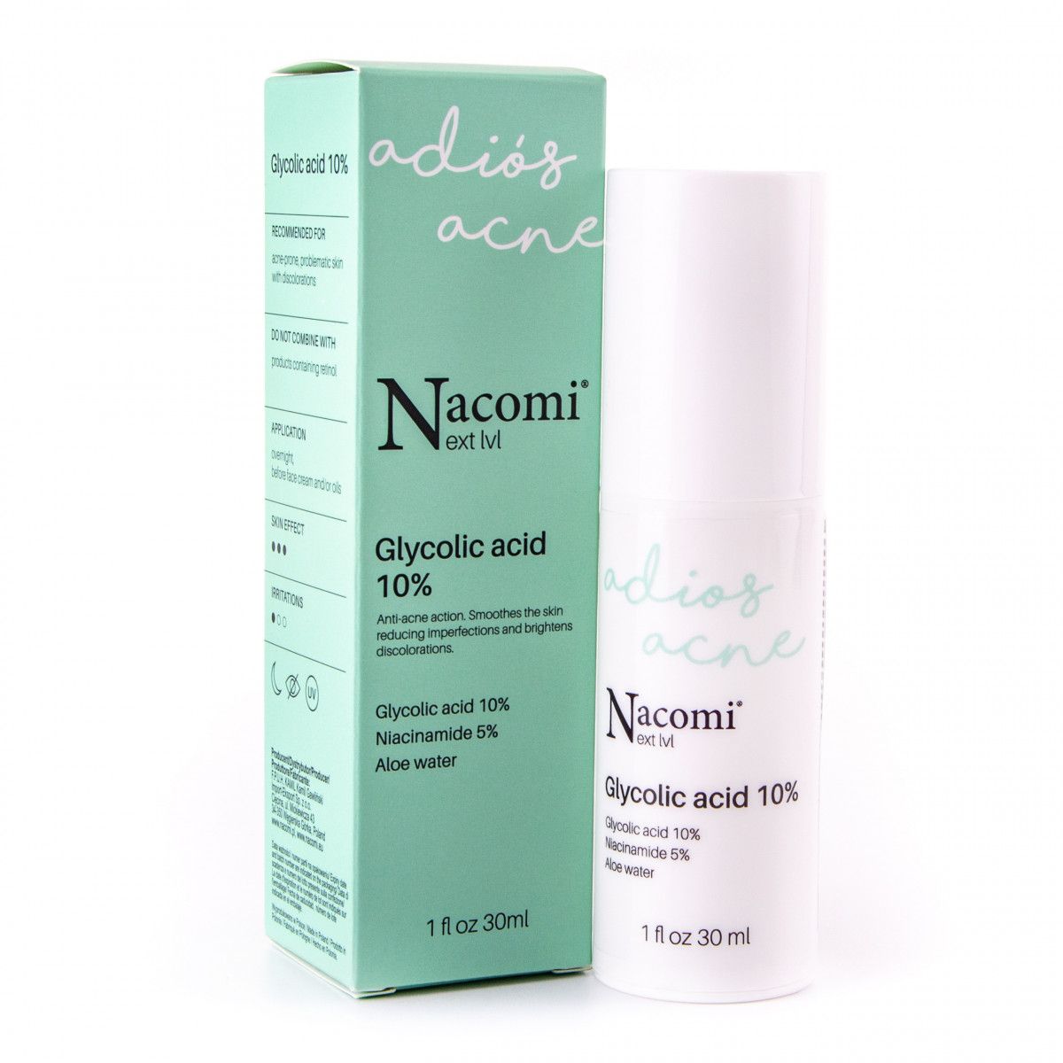 Nacomi Next Level Adios Acne serum z kwasem glikolowym 10% 30ml sklep Gobli