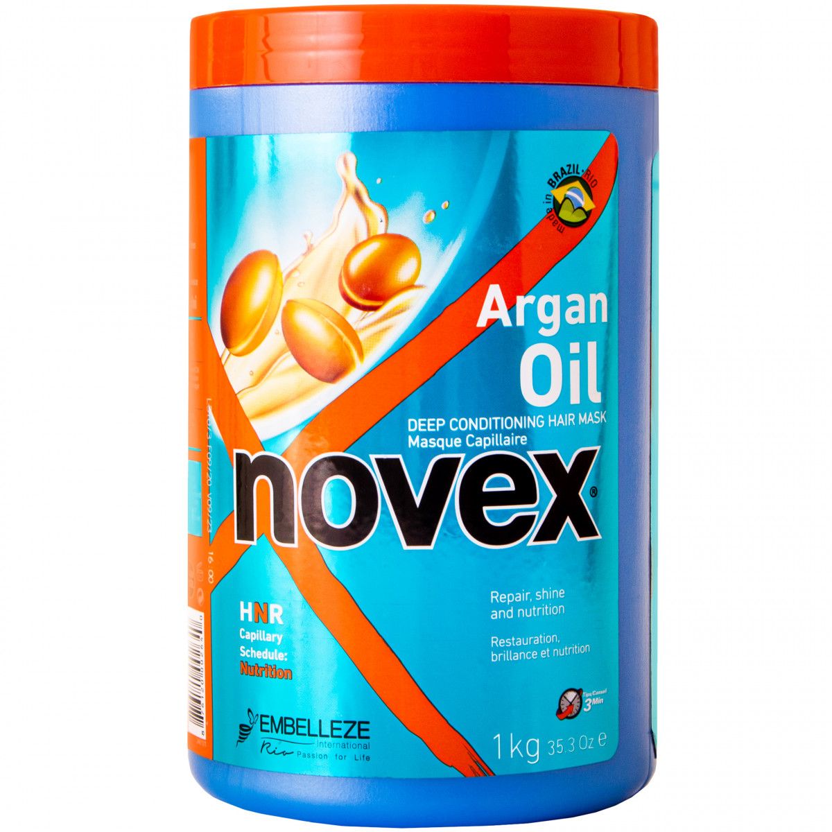 Novex Argan Oil Mask - głęboko odżywcza maska do włosów zniszczonych 1kg