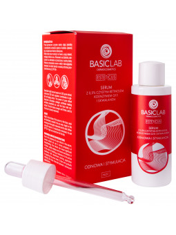 BasicLab Esteticus Odnowa i Stymulacja - serum na noc z 0,5% czysty retinol, koenzym Q10, skwalan 30ml