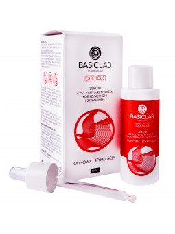 BasicLab Serum na noc odnowa i stymulacja z retinolem, koenzymen Q10 i skwalanem 30 ml