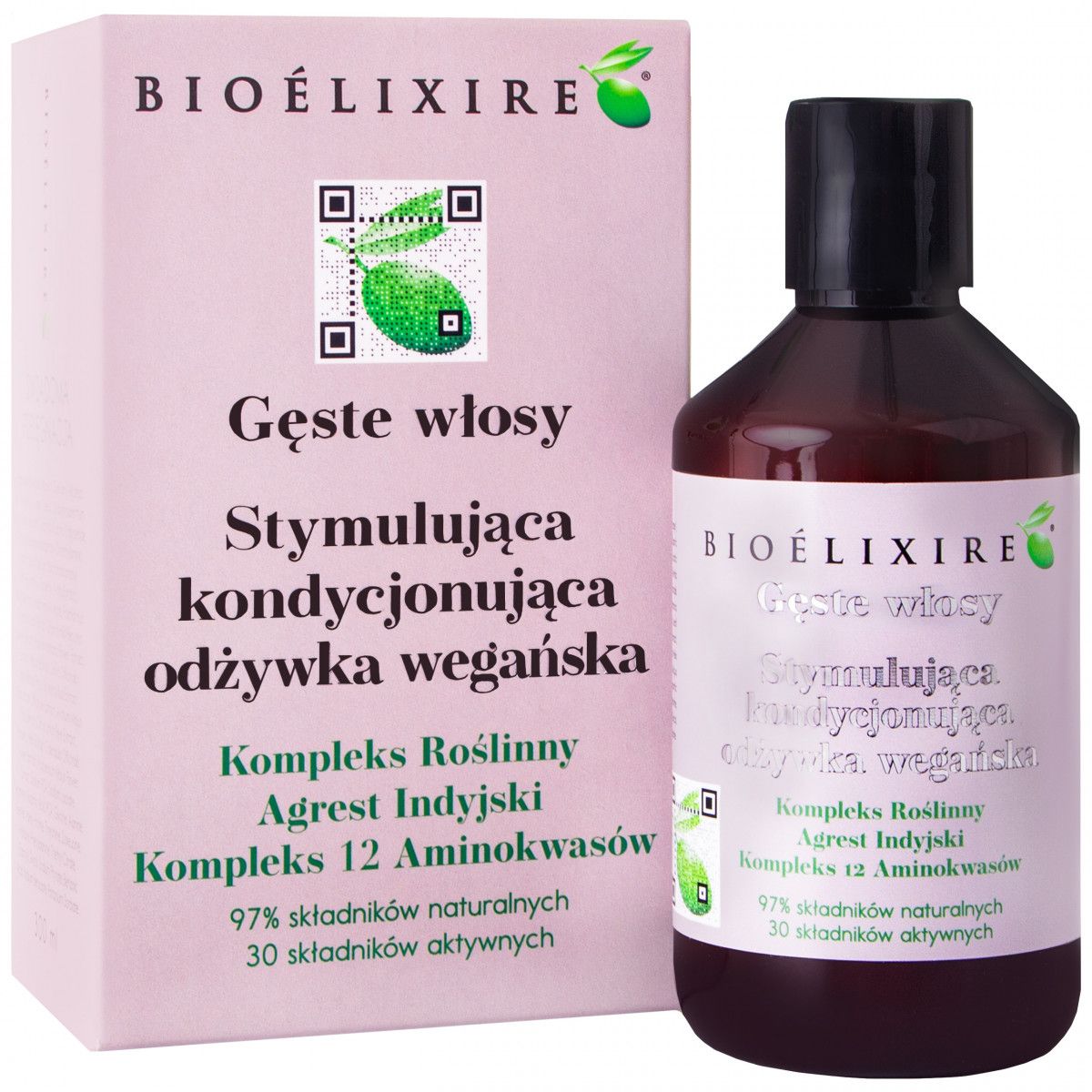 Bioelixire Gęste włosy Stymulująco kondycjonująca odżywka wegańska przeciw wypadaniu włosów 300 ml