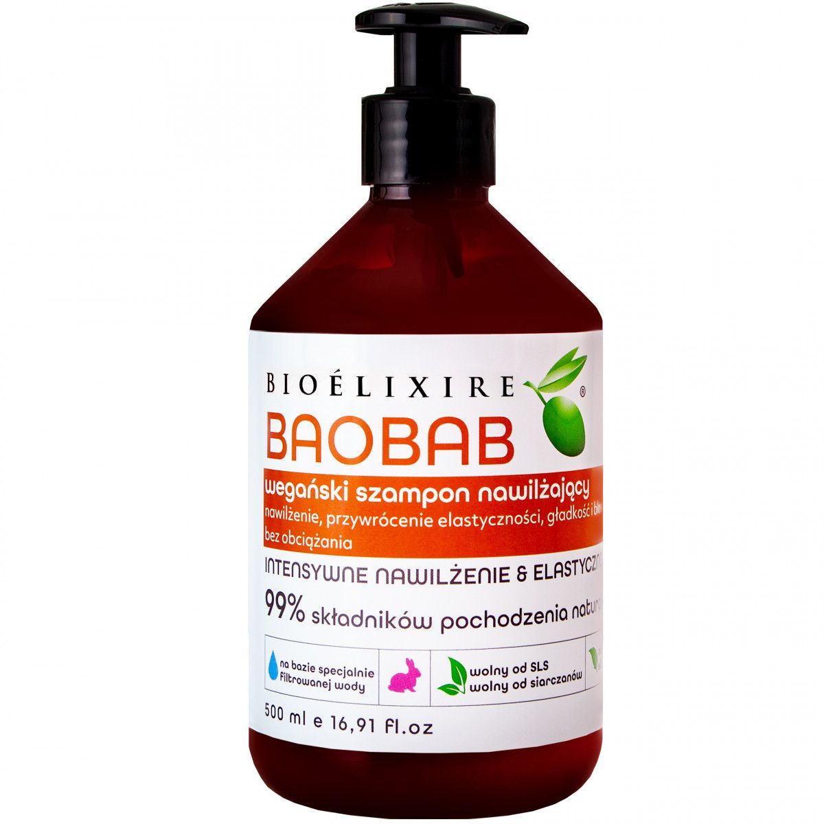 Bioelixire Baobab wegański szampon nawilżający 500 ml Bioelixire - 1