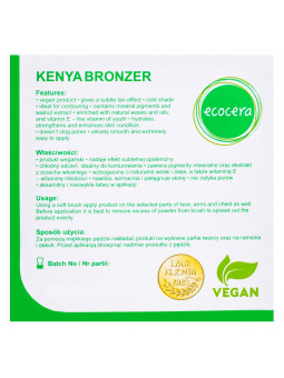 Ecocera Puder brązujący Kenya – matowy puder wegański do cery śniadej 10g