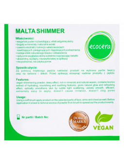 Ecocera Puder rozświetlający Malta – naturalny puder wegański 10g