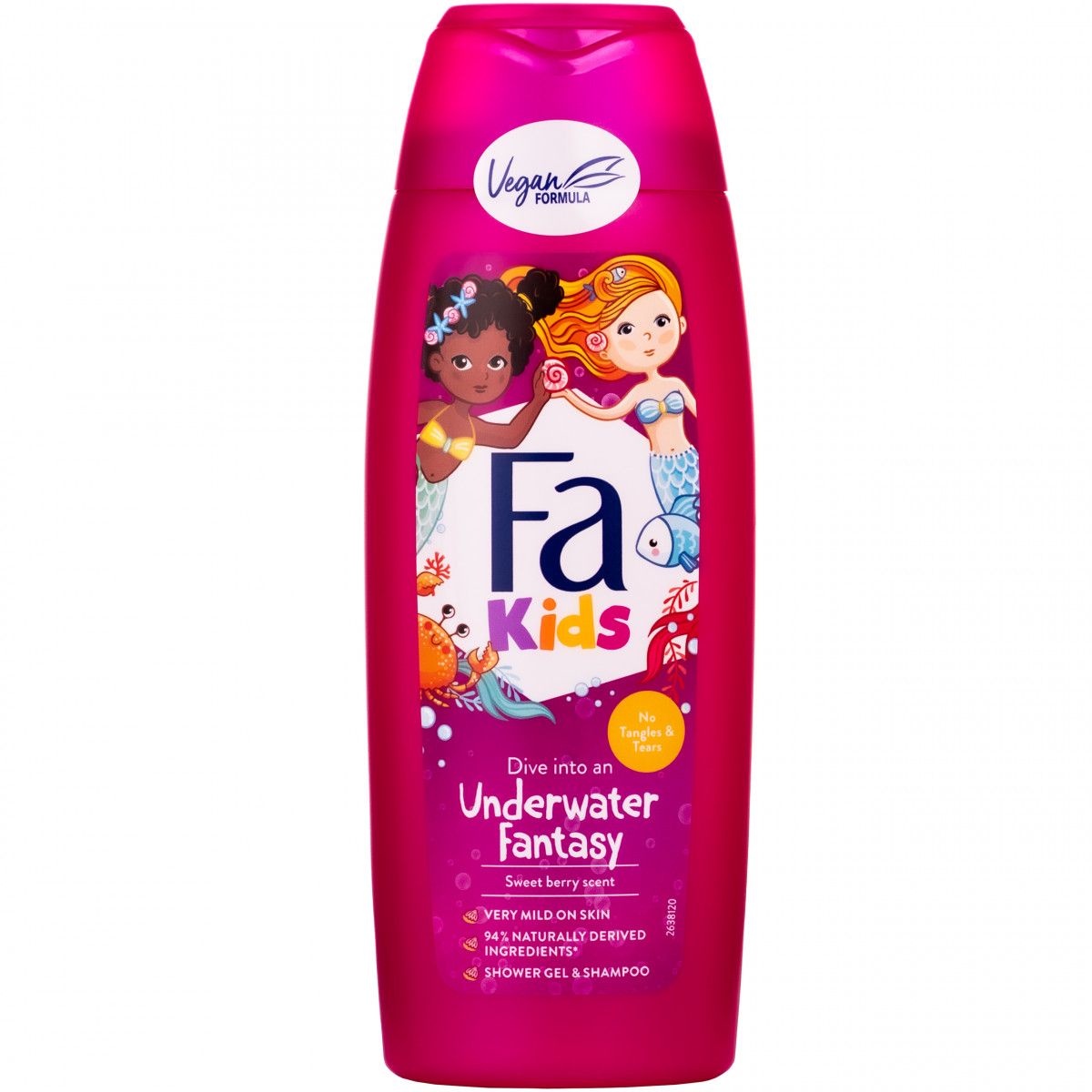 Fa Kids żel pod prysznic szampon 2w1 dla dziewczynek 250ml syrenka, wegański