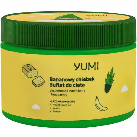 Yumi Bananowy Chlebek Suflet do ciała – intensywnie nawilżające i łagodzące masło do ciała, 300 ml