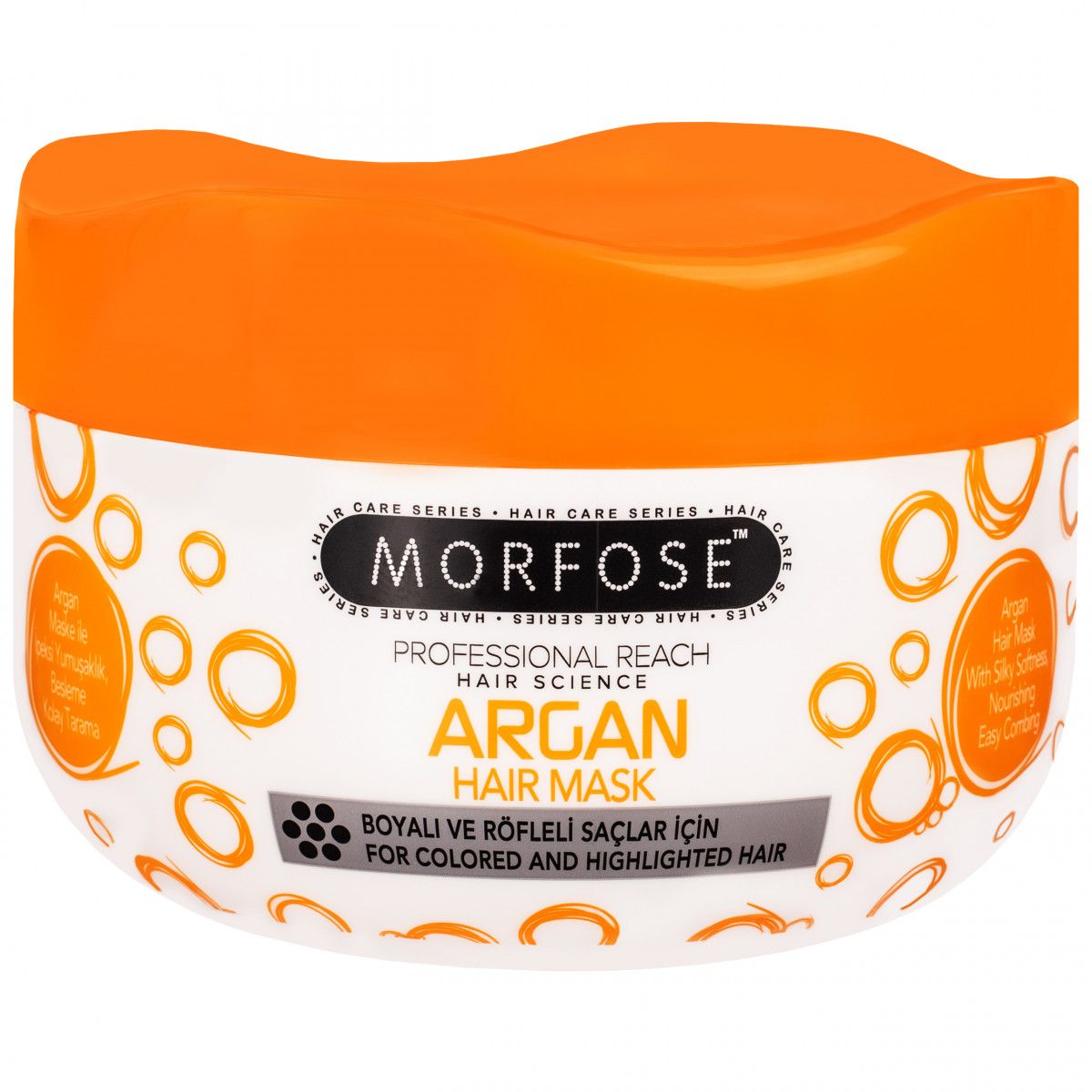 Morfose Argan Hair Mask – arganowa maska do włosów suchych, zniszczonych farbowanych i pozbawionych blasku, 500 ml