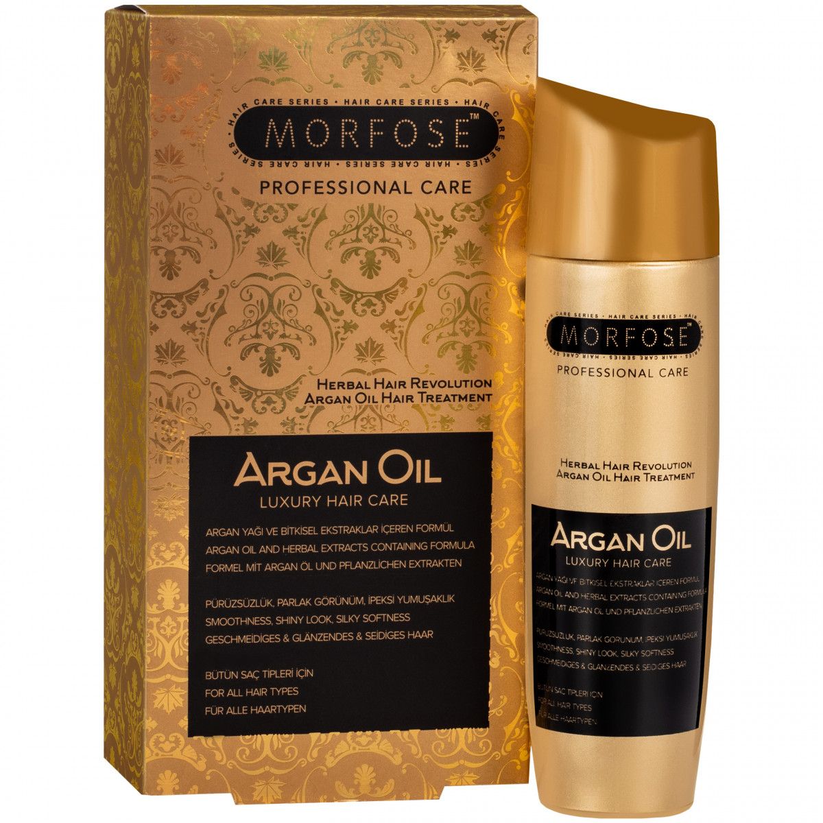 Morfose Argan Oil Luxury Hair Care – olejek arganowy, ułatwiający rozczesywanie, odżywiający i nabłyszczający, 100 ml