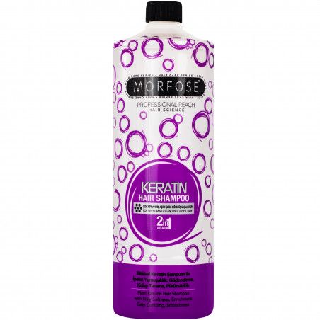 Morfose Keratin Hair Shampoo – wygładzająco-odbudowujący keratynowy szampon do włosów zniszczonych, 1000 ml