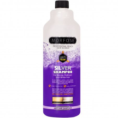 Morfose Silver Shampoo Anti Yellow – szampon do włosów blond i siwych, neutralizuje żółte odcienie, 1000 ml