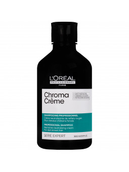 Loreal Chroma Creme Shampoo Green Dyes – szampon do włosów ciemnobrązowych i czarnych neutralizujący czerwone tony, 300 ml