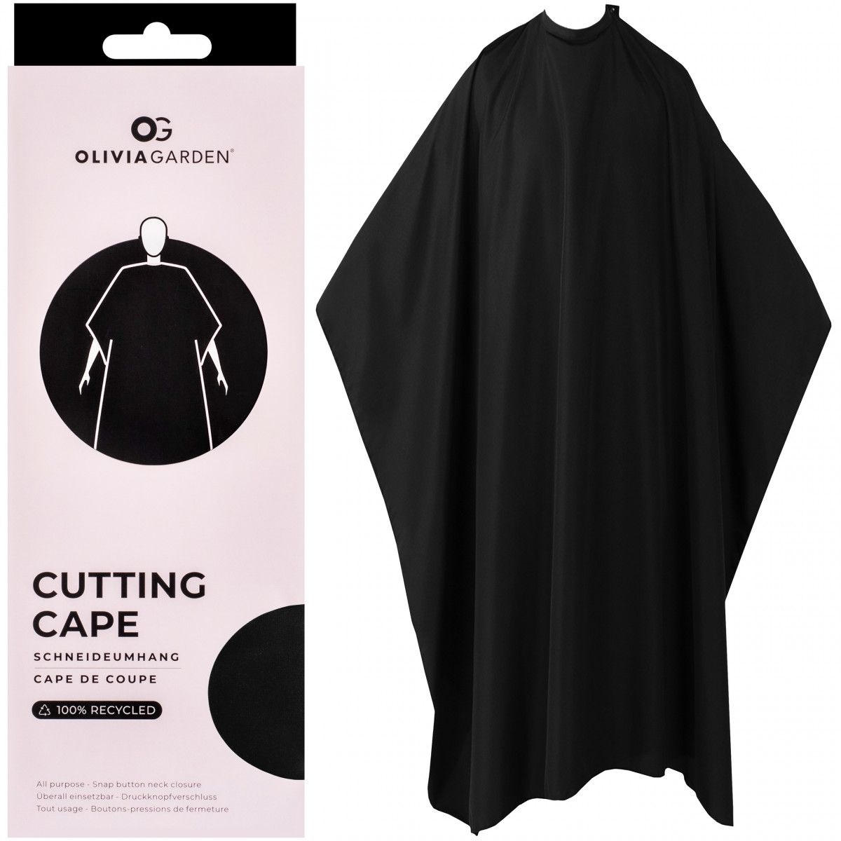 Olivia Garden Cutting Cape - ekologiczna peleryna fryzjerska, kolor czarny