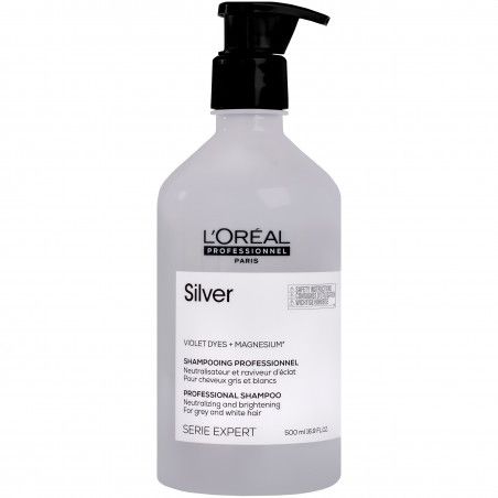 Loreal Silver - rozświetlający szampon do włosów siwych i rozjaśnianych, 500ml