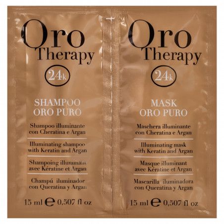 Fanola Oro Therapy Szampon 15ml + Maska 15ml - próbka kosmetyków rozświetlających