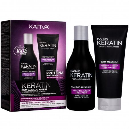KATIVA Xpress – zestaw po keratynowym prostowaniu włosów: szampon i odżywka, 250ml + 200ml