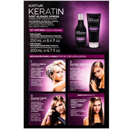 KATIVA Xpress – zestaw po keratynowym prostowaniu włosów: szampon i odżywka instrukcja