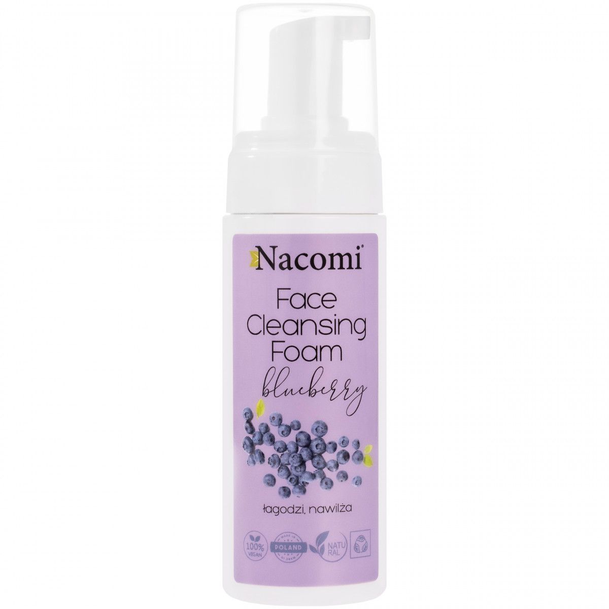 Nacomi Face Cleansing Foam Blueberry - pianka myjąca do twarzy o zapachu borówki 150ml