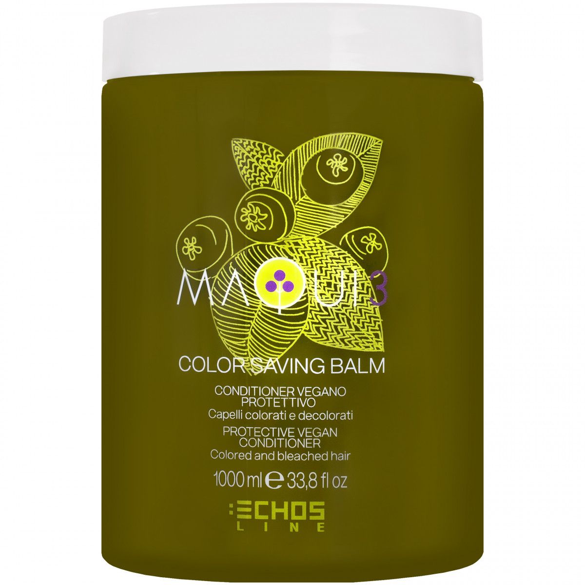 Echosline Maqui 3 Color Saving Balm Conditioner - wegańska odżywka do włosów farbowanych, 1000ml