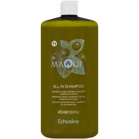 Echosline Maqui 3 All in Shampoo - delikatny szampon nawilżający do włosów zniszczonych, 975ml