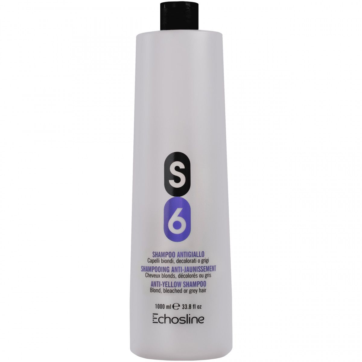 Echosline S6 Anti-Yellow Shampoo – szampon neutralizujący żółte odcienie do blondów, 1000ml