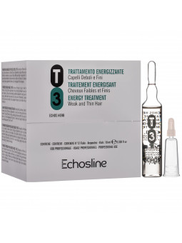 Echosline T3 Energy Treatment – kuracja w ampułkach przeciwko wypadaniu włosów, 12x10ml