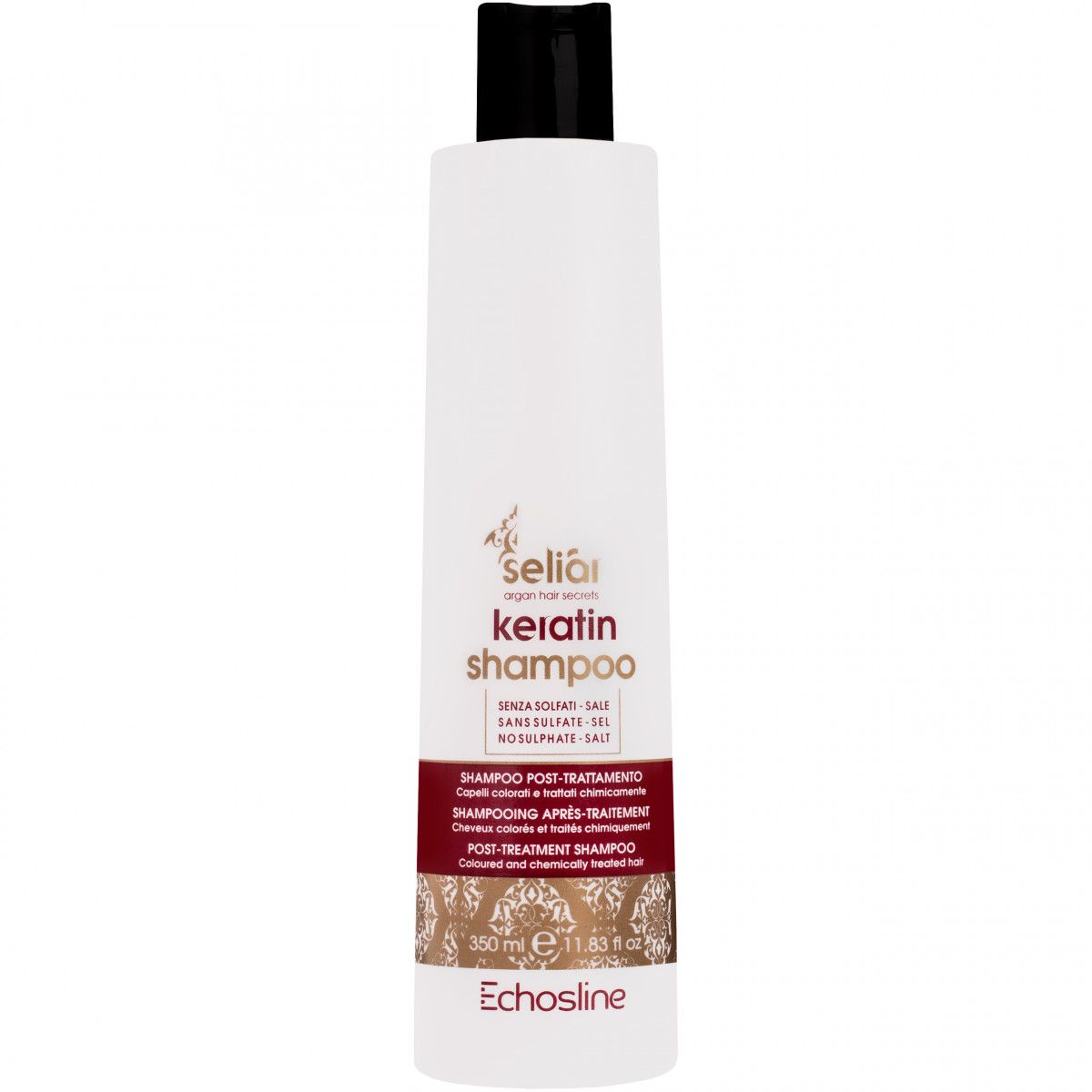Echosline Seliar Keratin Shampoo - keratynowy szampon do włosów zniszczonych farbowanych, 350ml