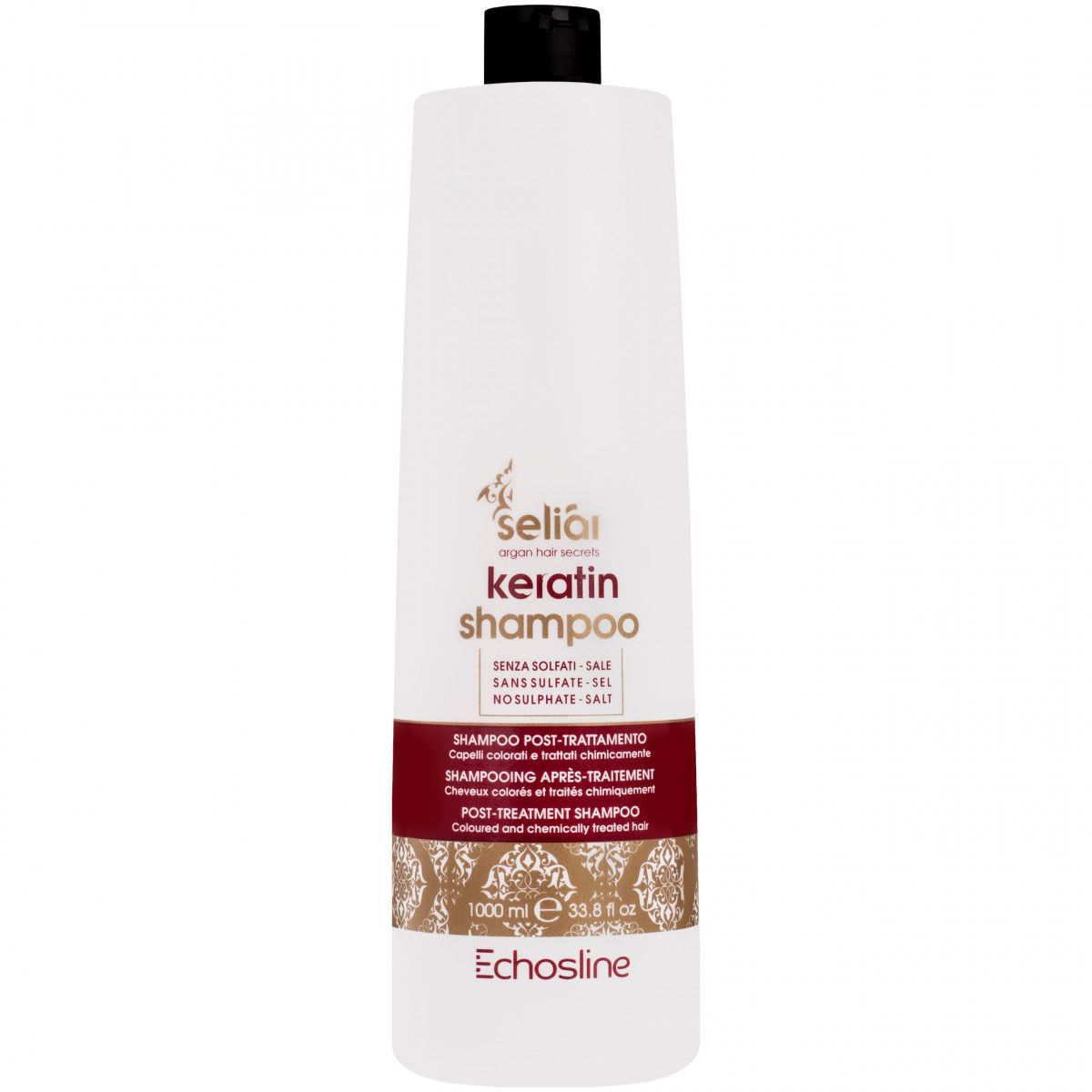 Echosline Seliar Keratin Shampoo - keratynowy szampon do włosów zniszczonych farbowanych, 1000ml