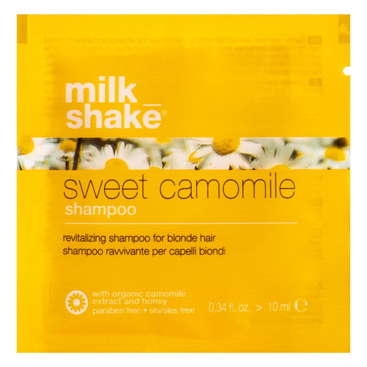 Milk Shake Sweet Camomile Shampoo – rewitalizujący szampon do włosów blond, 10ml