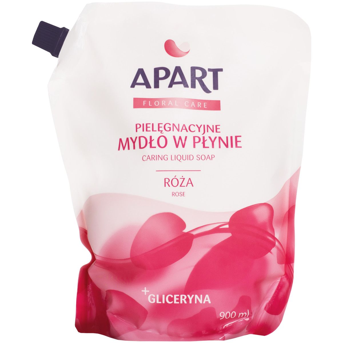 Apart Caring Liquid Soap Rose - pielęgnujące mydło do rąk w płynie o zapachu róży, zapas do uzupełnienia 900ml