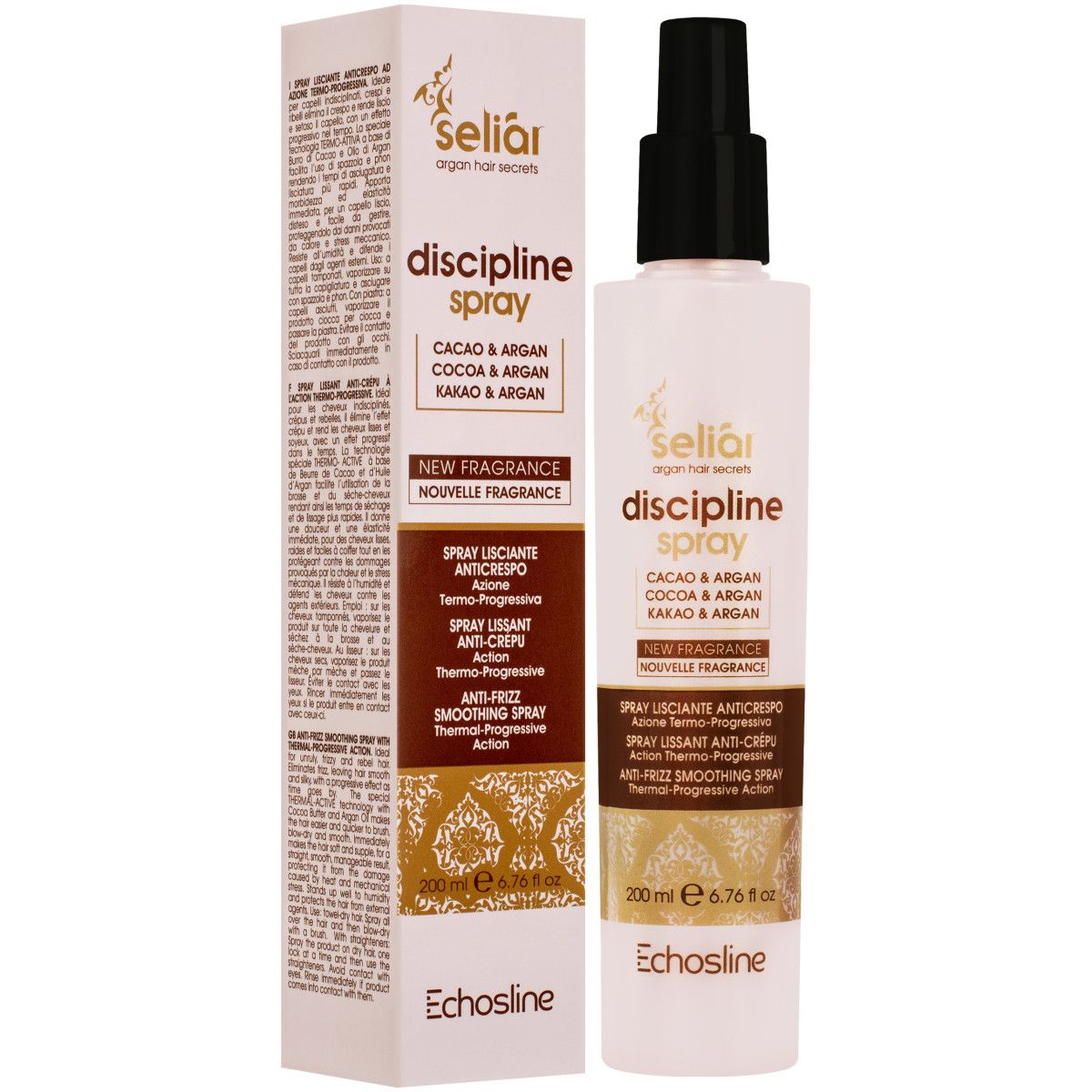 Echosline Seliar Discipline Spray - wygładzający spray do włosów niesfornych i puszących się, 200ml