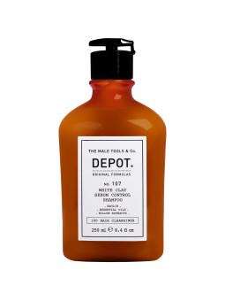 Depot NO. 107 White Clay Sebum Control - szampon do włosów przetłuszczających się dla mężczyzn, 250ml