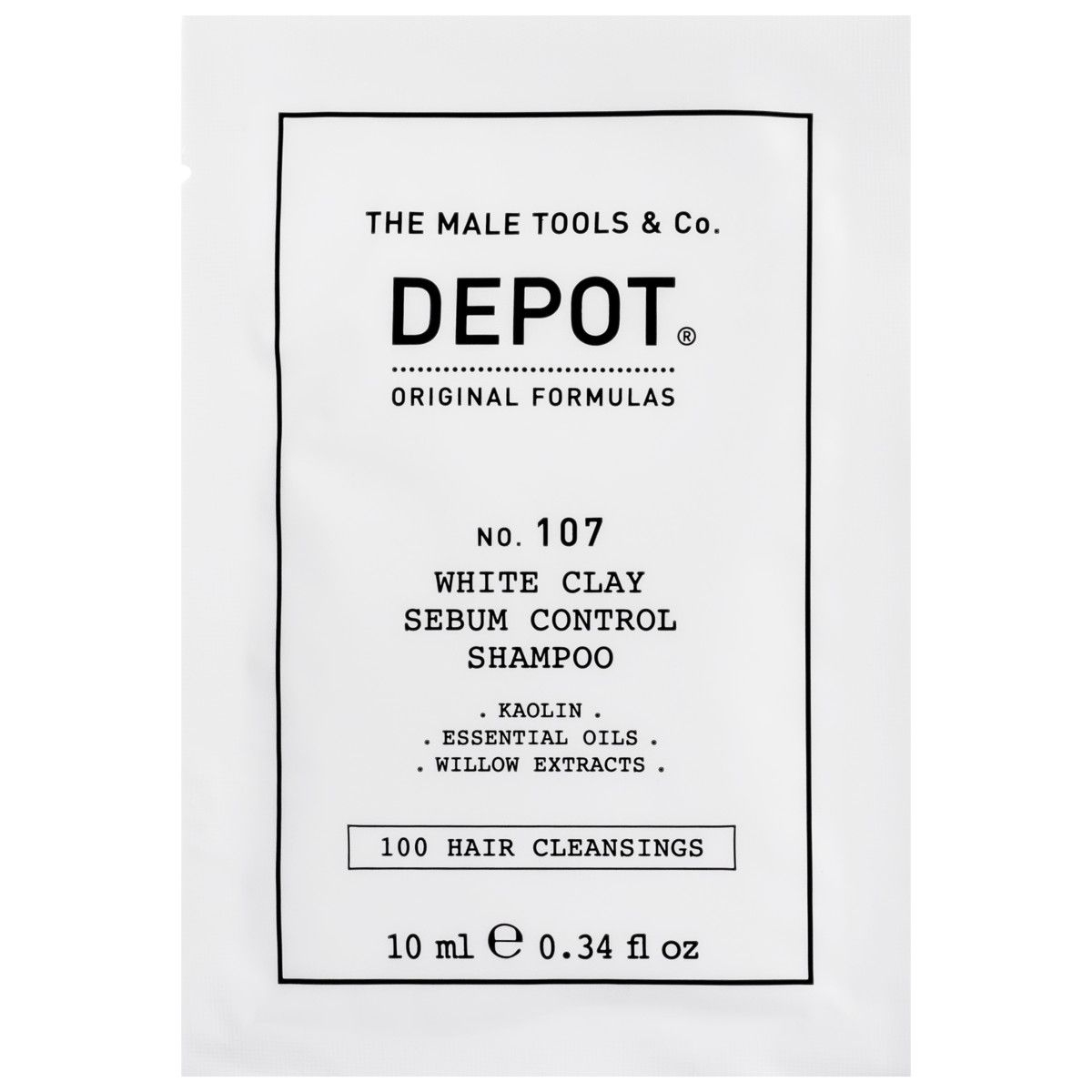 Depot NO. 107 White Clay Sebum Control - szampon do włosów przetłuszczających się, 10ml
