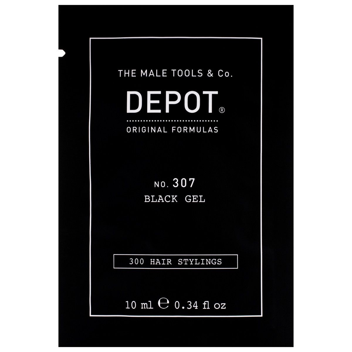 Depot NO. 307 Black Gel - czarny żel do modelowania i maskowania siwych refleksów, 10ml