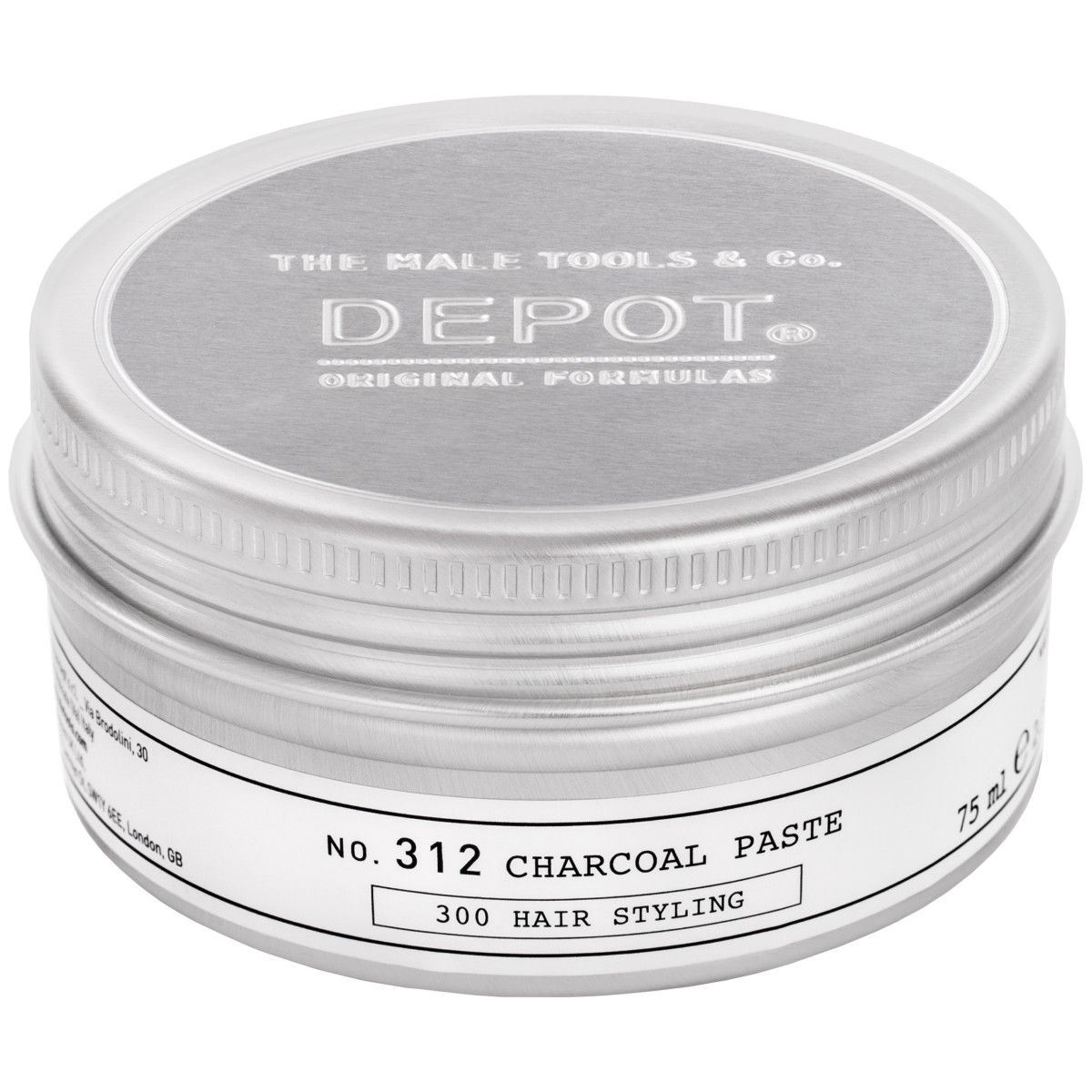 Depot No. 312 Charcoal Paste - plastyczna pasta z węglem drzewnym do stylizacji włosów, 75ml