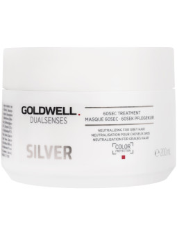 Goldwell Dualsenses Silver 60sec Treatment - maska do włosów siwych i blond, neutralizuje, 200ml