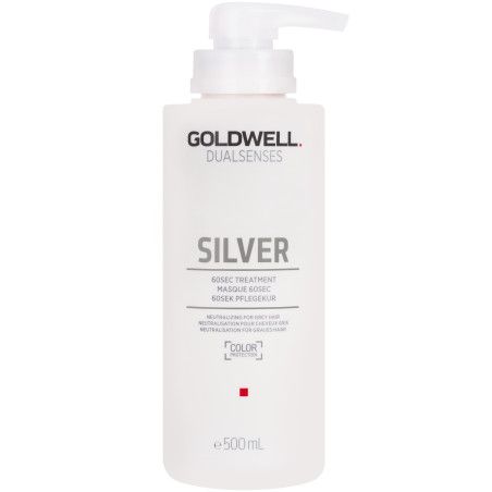 Goldwell Dualsenses Silver 60sec Treatment - maska do włosów siwych i blond, neutralizuje, 500ml