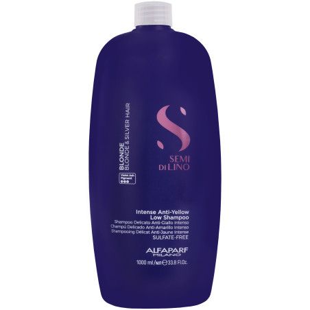 Alfaparf Semi Di Lino Intense Anti-Yellow Low Shampoo – neutralizujący szampon do włosów blond i siwych, 1000 ml