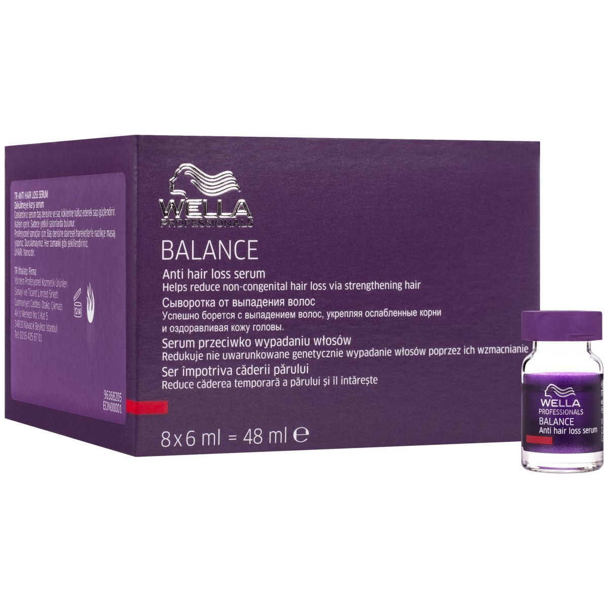 Wella Balance Anti Hair Loss Serum – wzmacniające serum w ampułkach na wypadanie, 8x6 ml