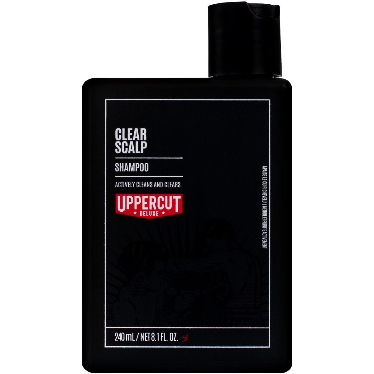 Uppercut Deluxe Clear Scalp Shampoo – leczniczy szampon pielęgnacyjny redukujący swędzenie i łuszczenie się skóry głowy, 240 ml