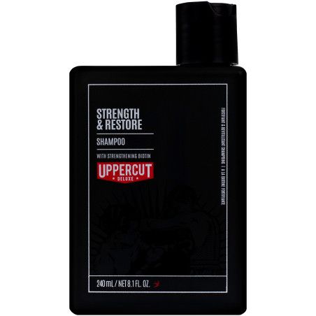 Uppercut Deluxe Strenght & Restore Shampoo – wzmacniająco-odbudowujący szampon do włosów dla mężczyzn, 240 ml