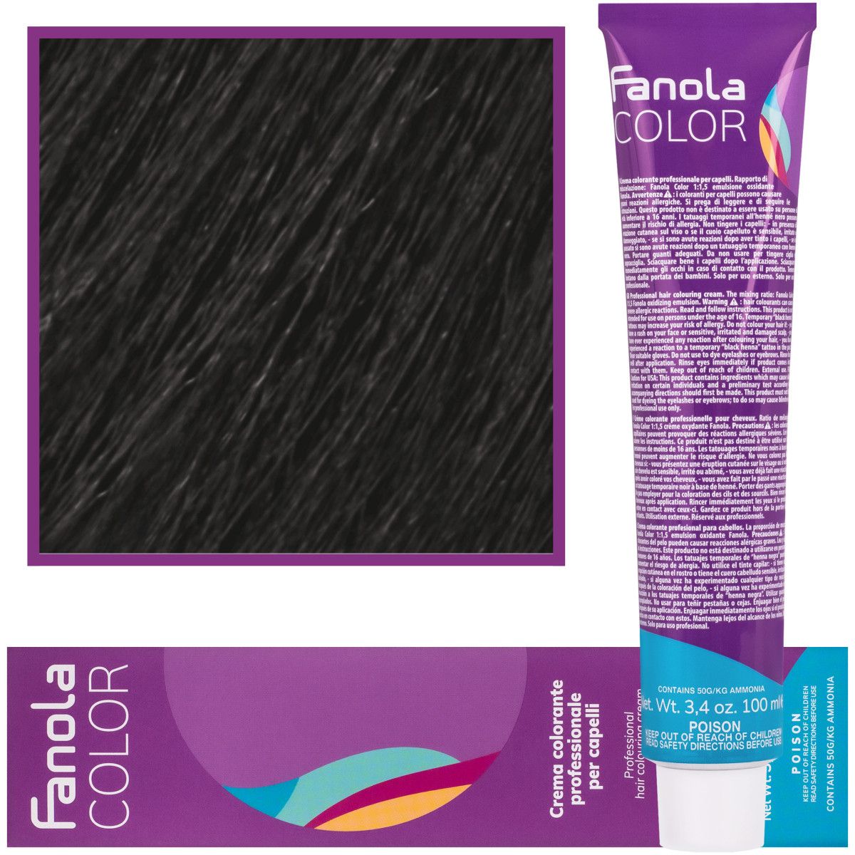 Farby Fanola Crema Color - 1.0 | Czarny