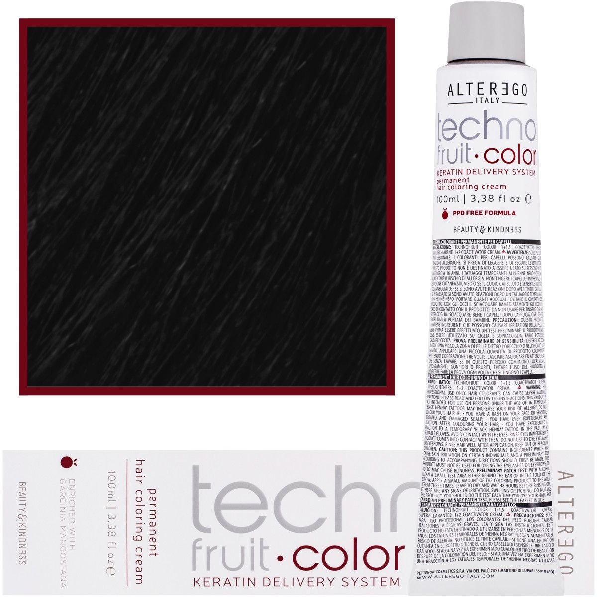Farba do włosów Alter Ego Technofruit Color kolor 1/0 | Czarny