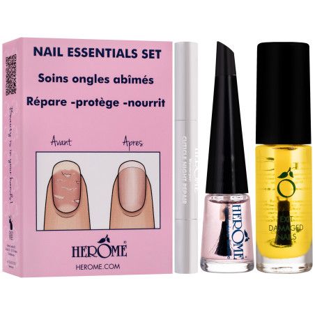 Herome Nail Essential Pink Set – zestaw do regeneracji i odbudowy zniszczonych paznokci