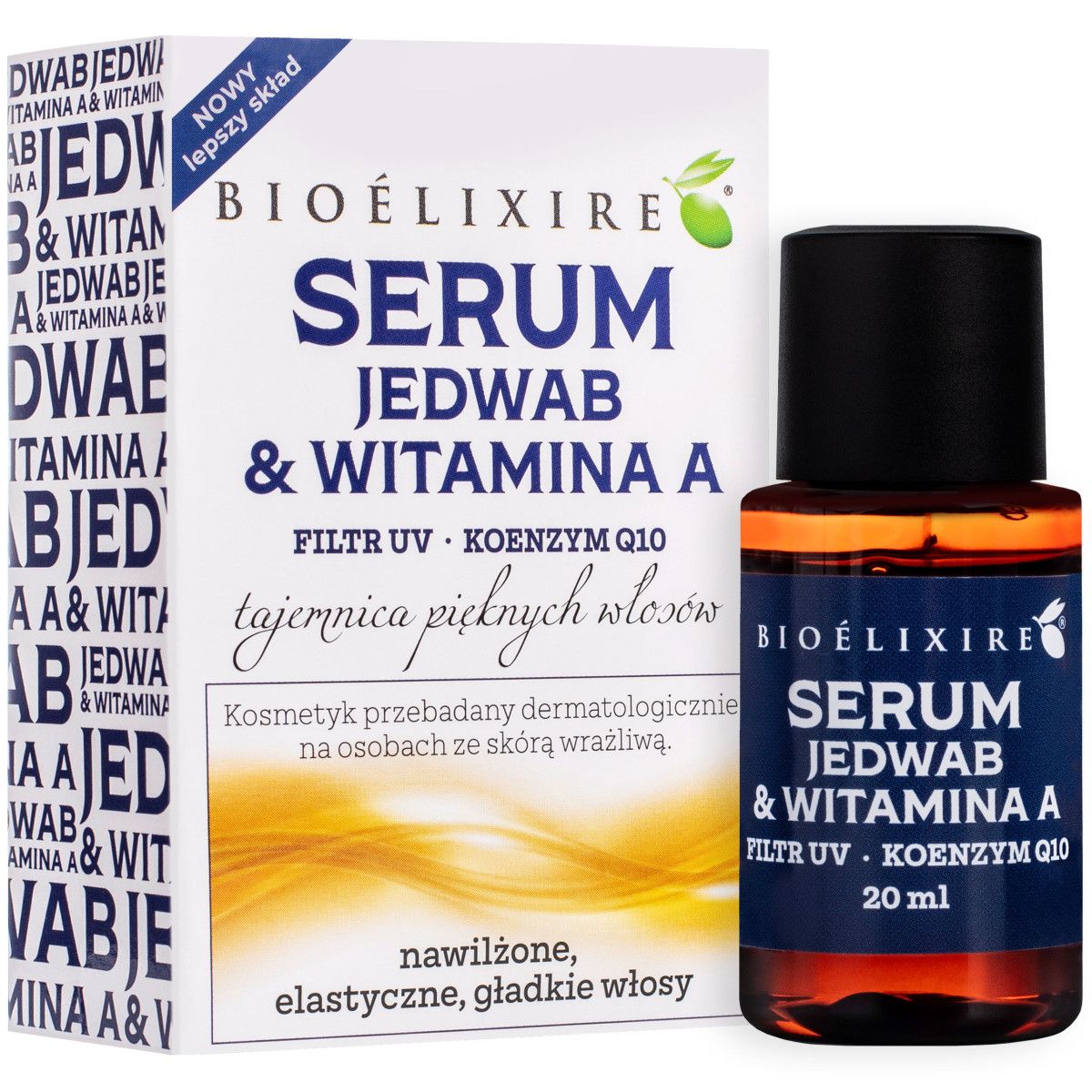 Bioelixire Jedwab + Witamina A serum wzmacniające włosy 20ml