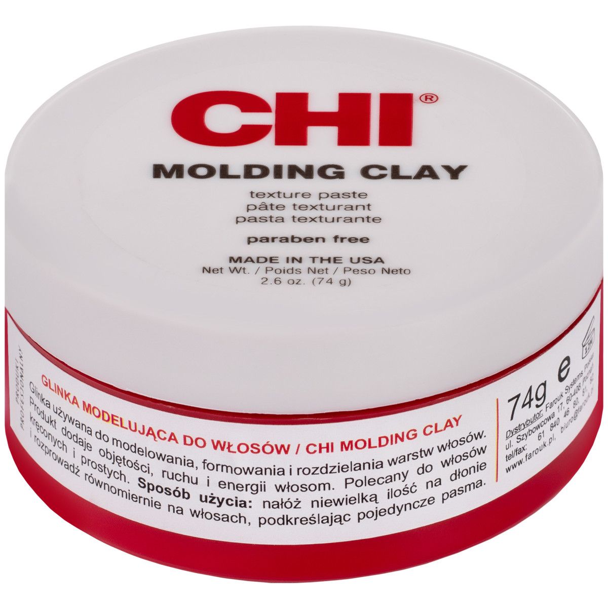 CHI Molding Clay Texture paste, Modelująca glinka do włosów 74g