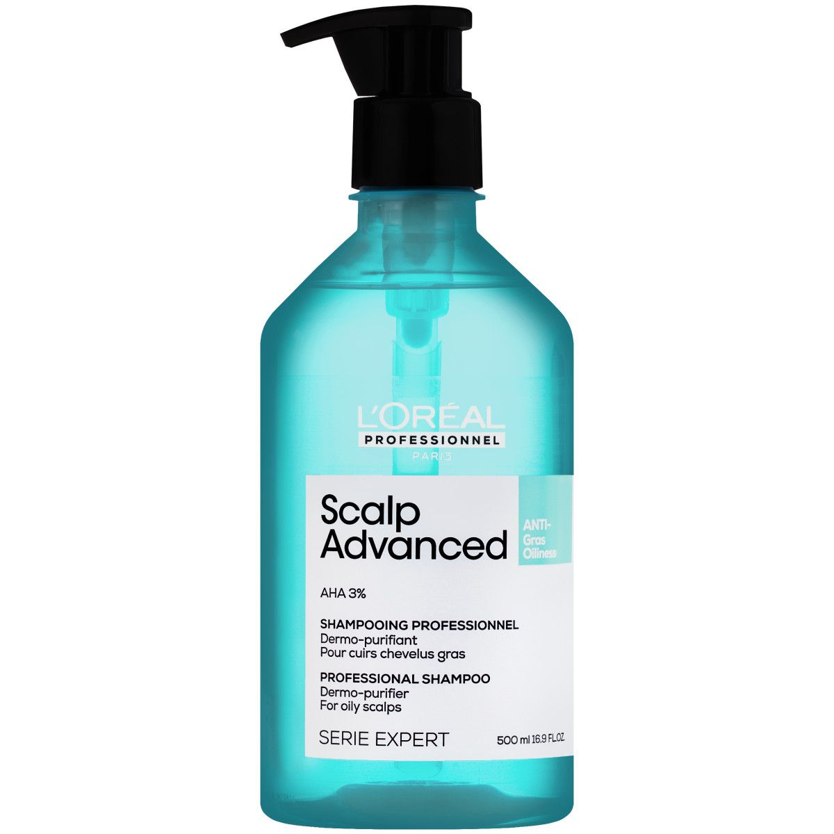 Loreal Scalp Advanced - szampon do włosów przetłuszczających się z 3% AHA, 500ml