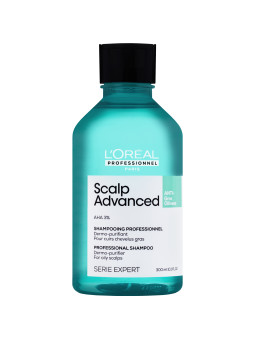 Loreal Scalp Advanced - szampon do włosów przetłuszczających się z 3% AHA, 300ml