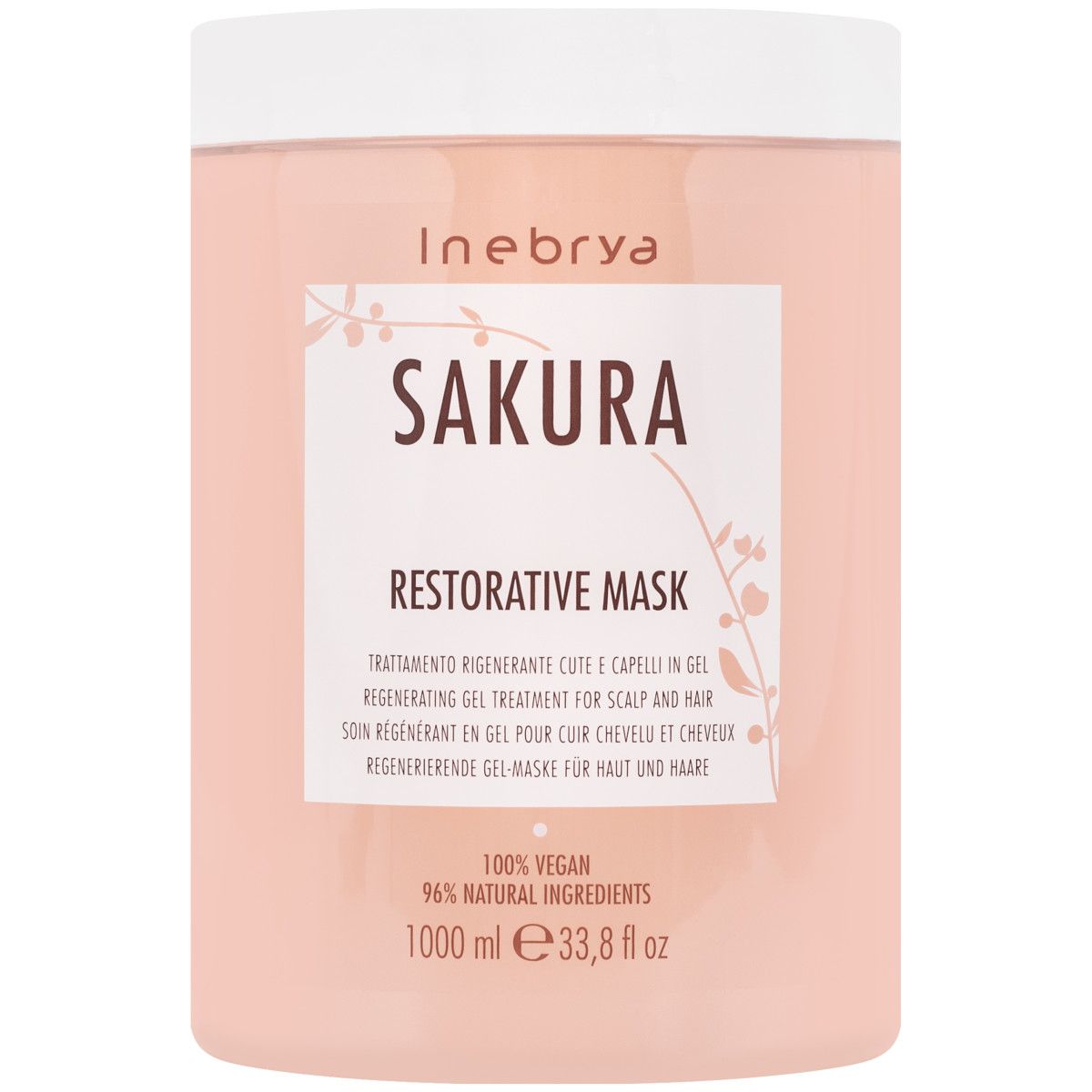 Inebrya Sakura Restorative - maska wzmacniająca do włosów i skóry głowy, 1000ml